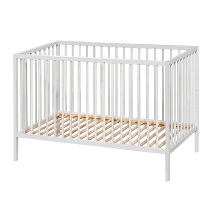PETITE&MARS - Lettino per bambini + sponda protettiva NELA BEECH 120x60 cm bianco/faggio