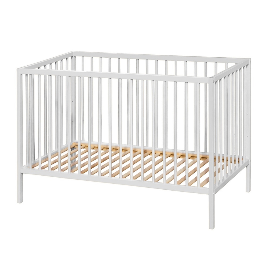 PETITE&MARS - Lettino per bambini + sponda protettiva NELA BEECH 120x60 cm bianco/faggio