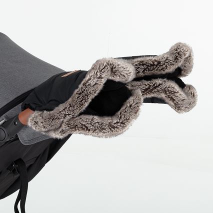 PETITE&MARS - Manicotto per passeggino FURRY Forever Black