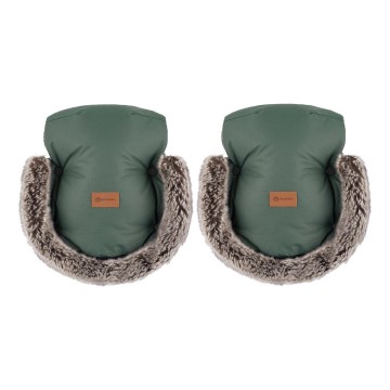 PETITE&MARS - Manicotto per passeggino FURRY Veritable Khaki