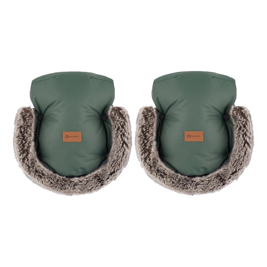 PETITE&MARS - Manicotto per passeggino FURRY Veritable Khaki