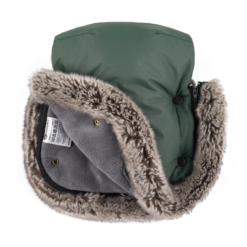 PETITE&MARS - Manicotto per passeggino FURRY Veritable Khaki