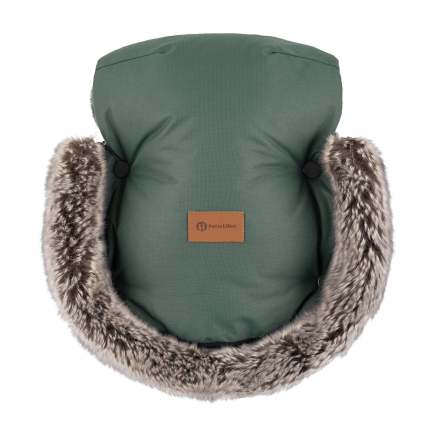 PETITE&MARS - Manicotto per passeggino FURRY Veritable Khaki
