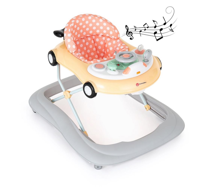 PETITE&MARS - Passeggino per bambini con melodia CABRIO 2xAA arancione