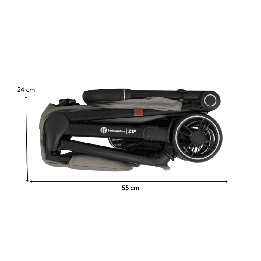 PETITE&MARS - Passeggino sportivo ZIP Grigio velluto