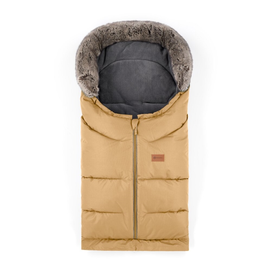 PETITE&MARS - SET Coprigambe per bambini 4in1 ARCTIC + stroller mano muffs FURRY Elegant Caramel