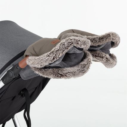 PETITE&MARS - SET Coprigambe per bambini 4in1 ARCTIC + stroller mano muffs FURRY Mocha Mousse