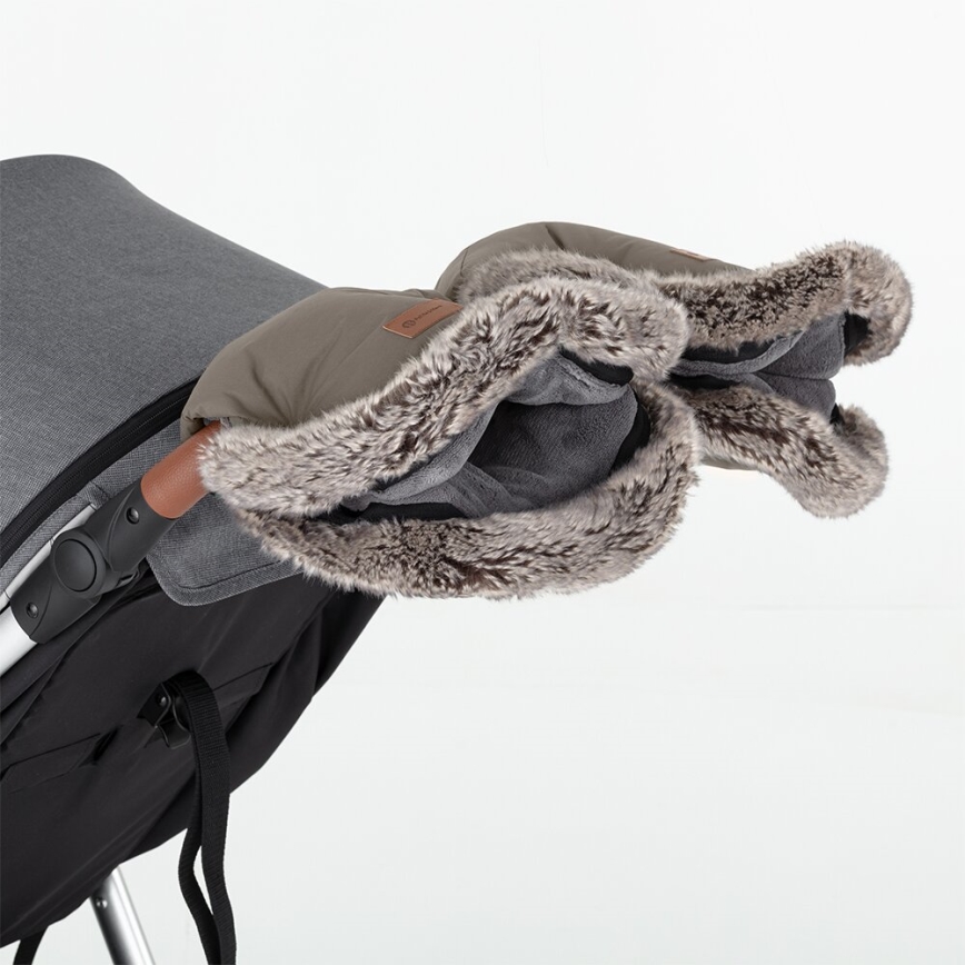 PETITE&MARS - SET Coprigambe per bambini 4in1 ARCTIC + stroller mano muffs FURRY Mocha Mousse