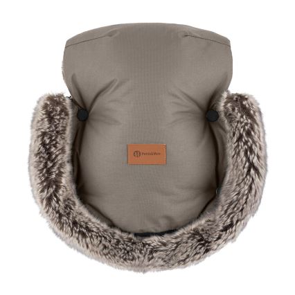 PETITE&MARS - SET Coprigambe per bambini 4in1 ARCTIC + stroller mano muffs FURRY Mocha Mousse