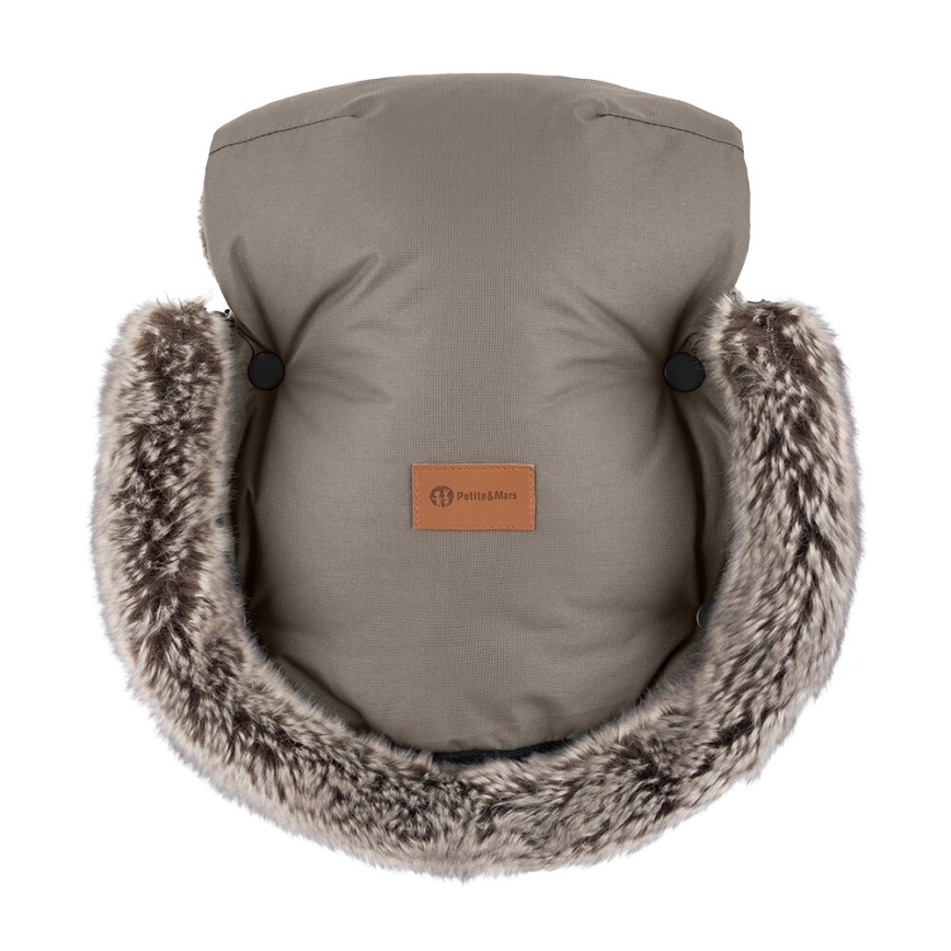PETITE&MARS - SET Coprigambe per bambini 4in1 ARCTIC + stroller mano muffs FURRY Mocha Mousse