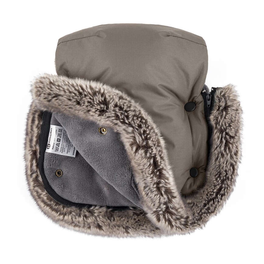 PETITE&MARS - SET Coprigambe per bambini 4in1 ARCTIC + stroller mano muffs FURRY Mocha Mousse