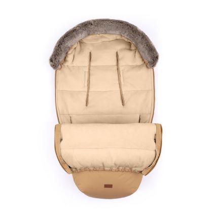 PETITE&MARS - SET Coprigambe per bambini 4in1 COMFY + stroller mano muffs FURRY Elegant Caramel