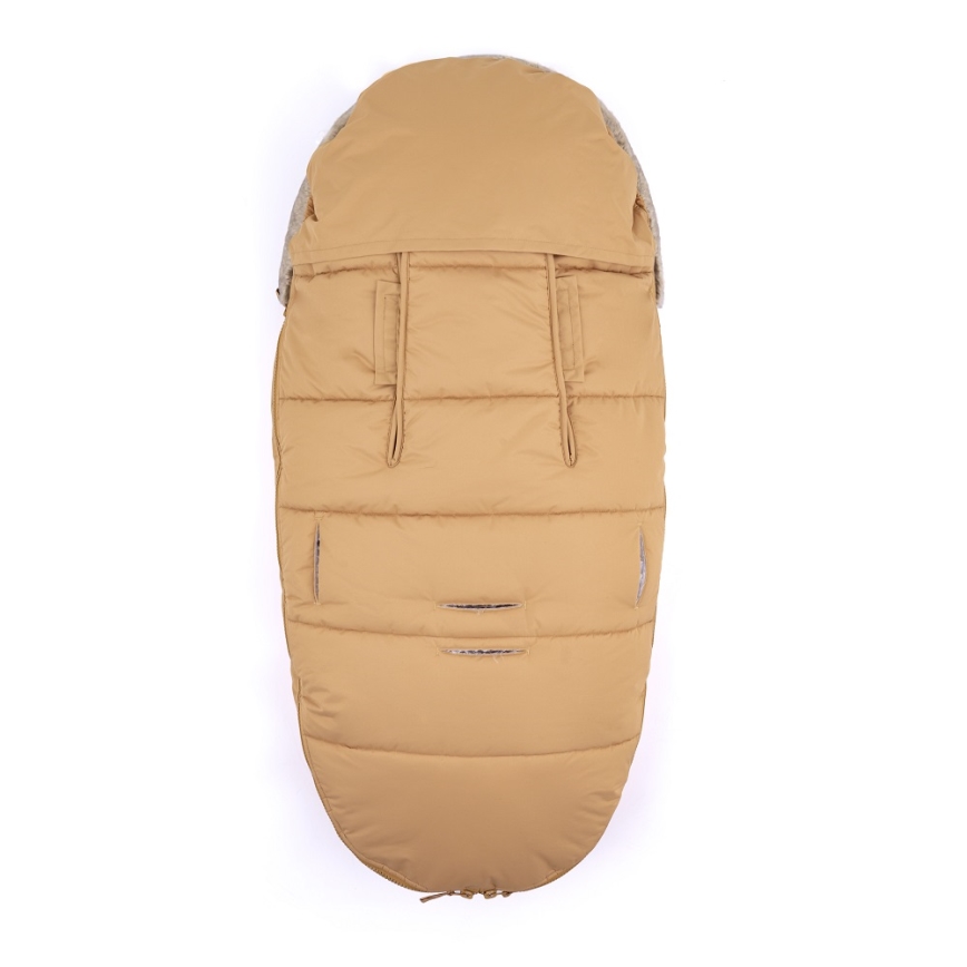 PETITE&MARS - SET Coprigambe per bambini 4in1 COMFY + stroller mano muffs FURRY Elegant Caramel