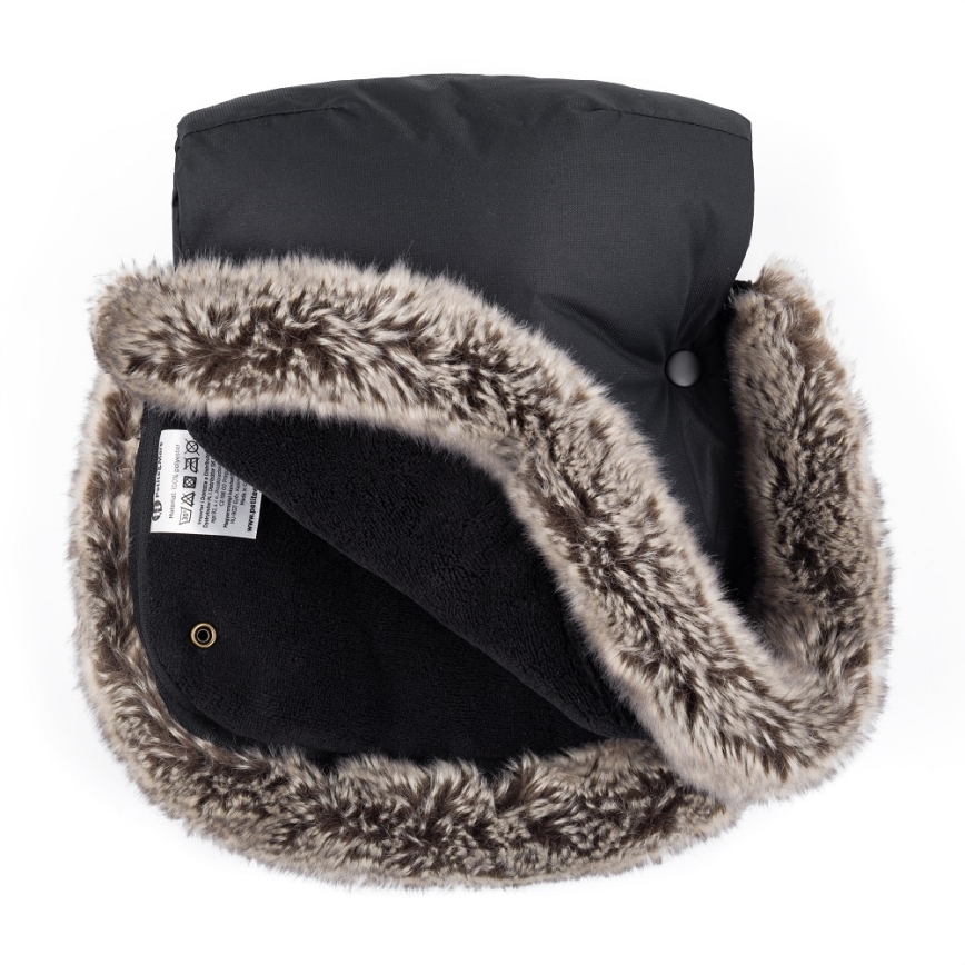 PETITE&MARS - SET Coprigambe per bambini 4in1 COMFY + stroller mano muffs FURRY Forever Black