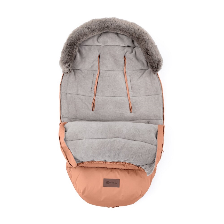 PETITE&MARS - SET Coprigambe per bambini 4in1 COMFY + stroller mano muffs FURRY Pastel Peach