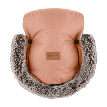 PETITE&MARS - SET Coprigambe per bambini 4in1 COMFY + stroller mano muffs FURRY Pastel Peach