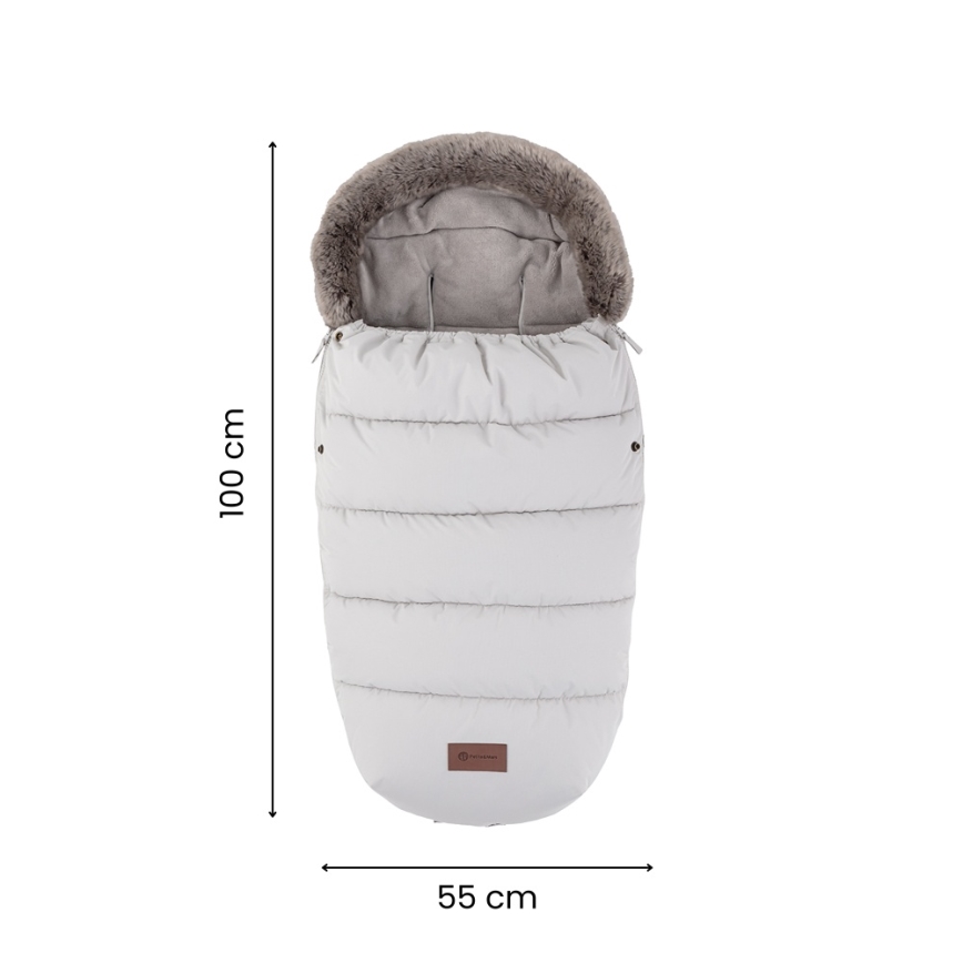 PETITE&MARS - SET Sacco nanna per bambini 4 in 1 COMFY + muffole per passeggino FURRY Khaki