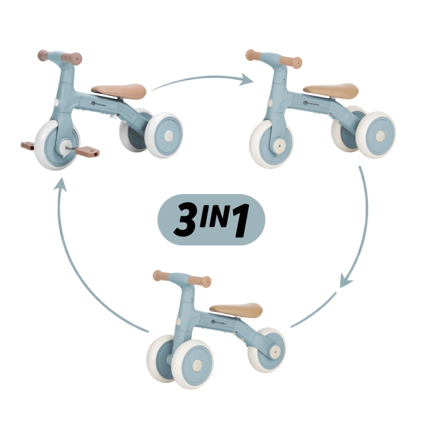 PETITE&MARS - Triciclo 3 in 1 per bambini BINGO Stering Blue