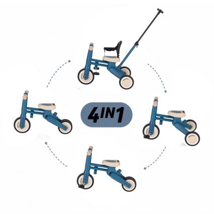 PETITE&MARS - Triciclo 4 in 1 DRIFT Blu Oceano