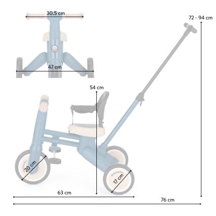 PETITE&MARS - Triciclo 4 in 1 DRIFT Blu Oceano