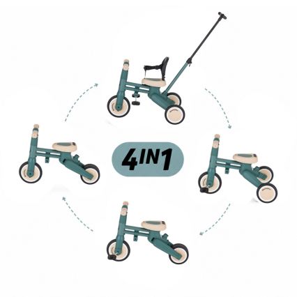 PETITE&MARS - Triciclo 4 in 1 per bambini DRIFT Misty Green