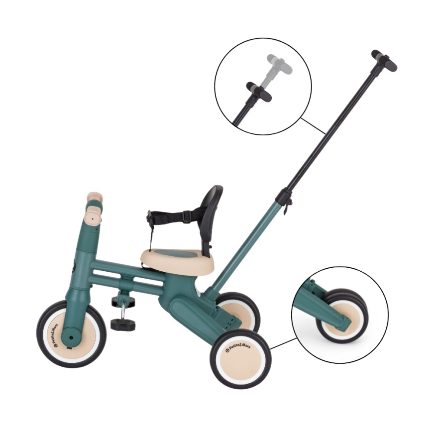 PETITE&MARS - Triciclo 4 in 1 per bambini DRIFT Misty Green