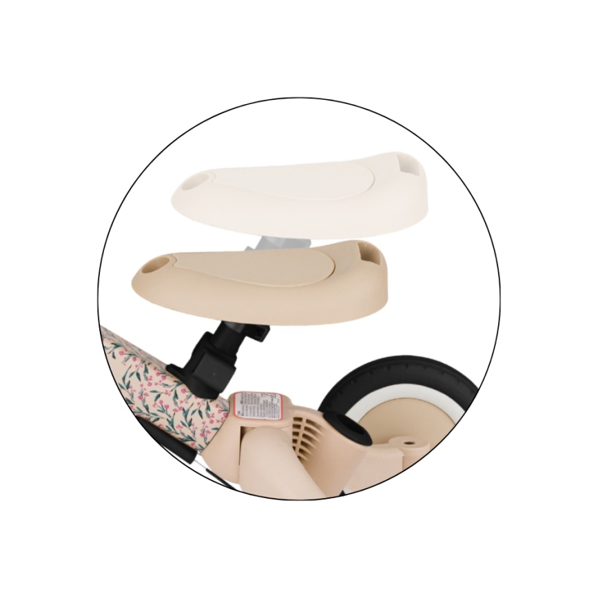 PETITE&MARS - Triciclo 5 in 1 per bambini TURBO LIMITED Pink Meadow