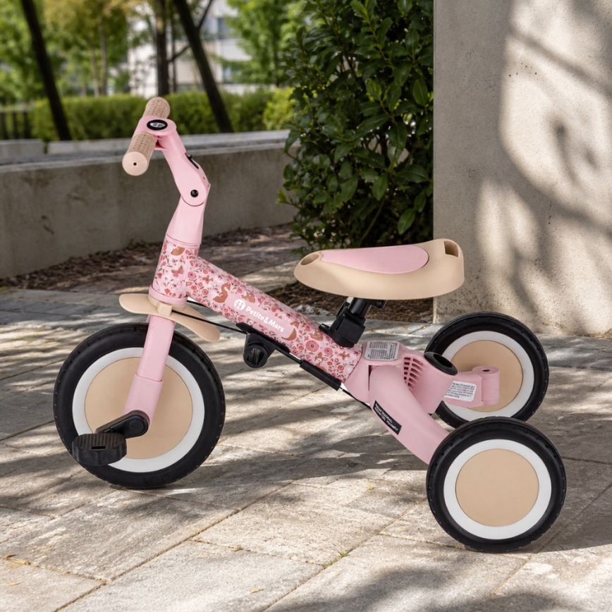 PETITE&MARS - Triciclo 5 in 1 per bambini TURBO LIMITED Rosy Wilderness