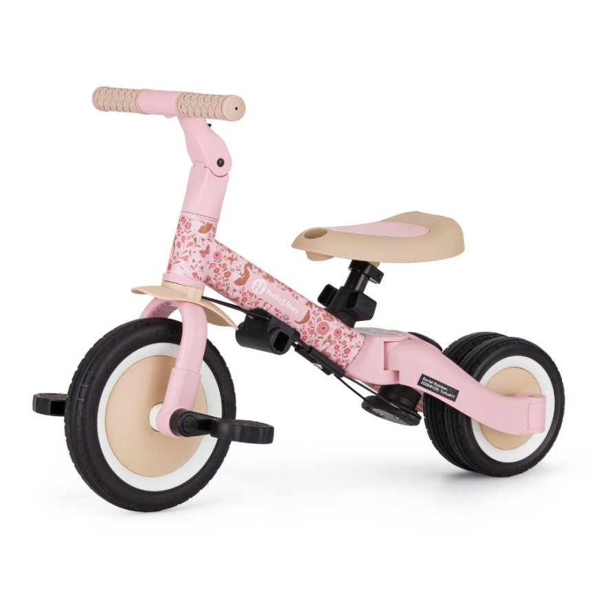 PETITE&MARS - Triciclo 5 in 1 per bambini TURBO LIMITED Rosy Wilderness