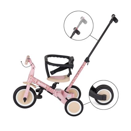 PETITE&MARS - Triciclo 5 in 1 per bambini TURBO LIMITED Rosy Wilderness