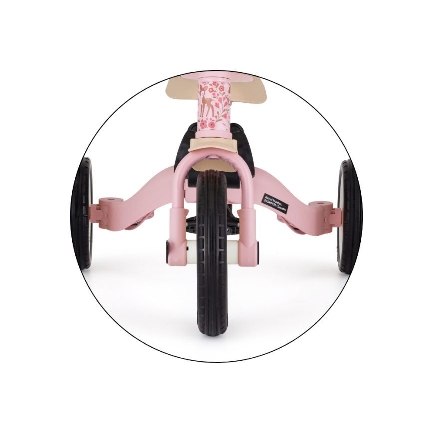 PETITE&MARS - Triciclo 5 in 1 per bambini TURBO LIMITED Rosy Wilderness