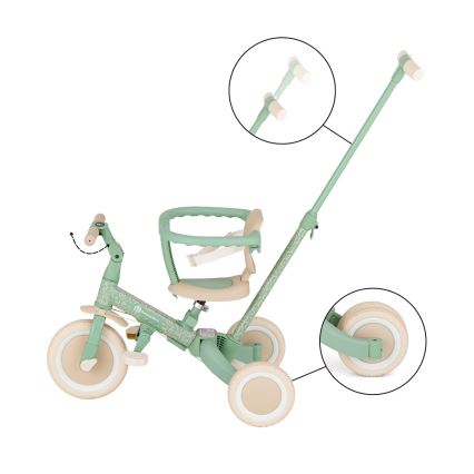 PETITE&MARS - Triciclo 5 in 1 per bambini TURBO LIMITED Verde Twist