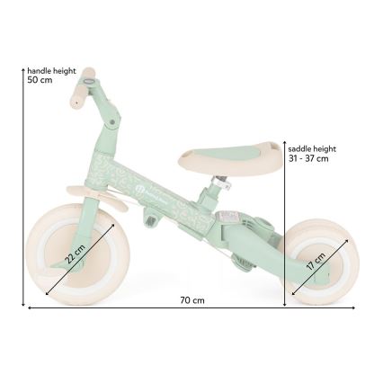 PETITE&MARS - Triciclo 5 in 1 per bambini TURBO LIMITED Verde Twist