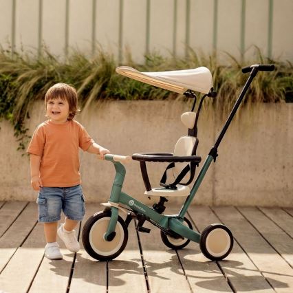 PETITE&MARS - Triciclo 5 in 1 per bambini TURBO PLUS Misty Green
