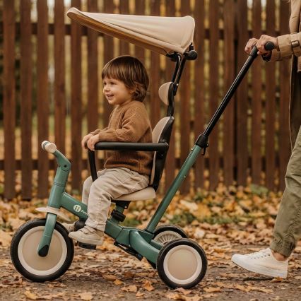 PETITE&MARS - Triciclo 5 in 1 per bambini TURBO PLUS Misty Green