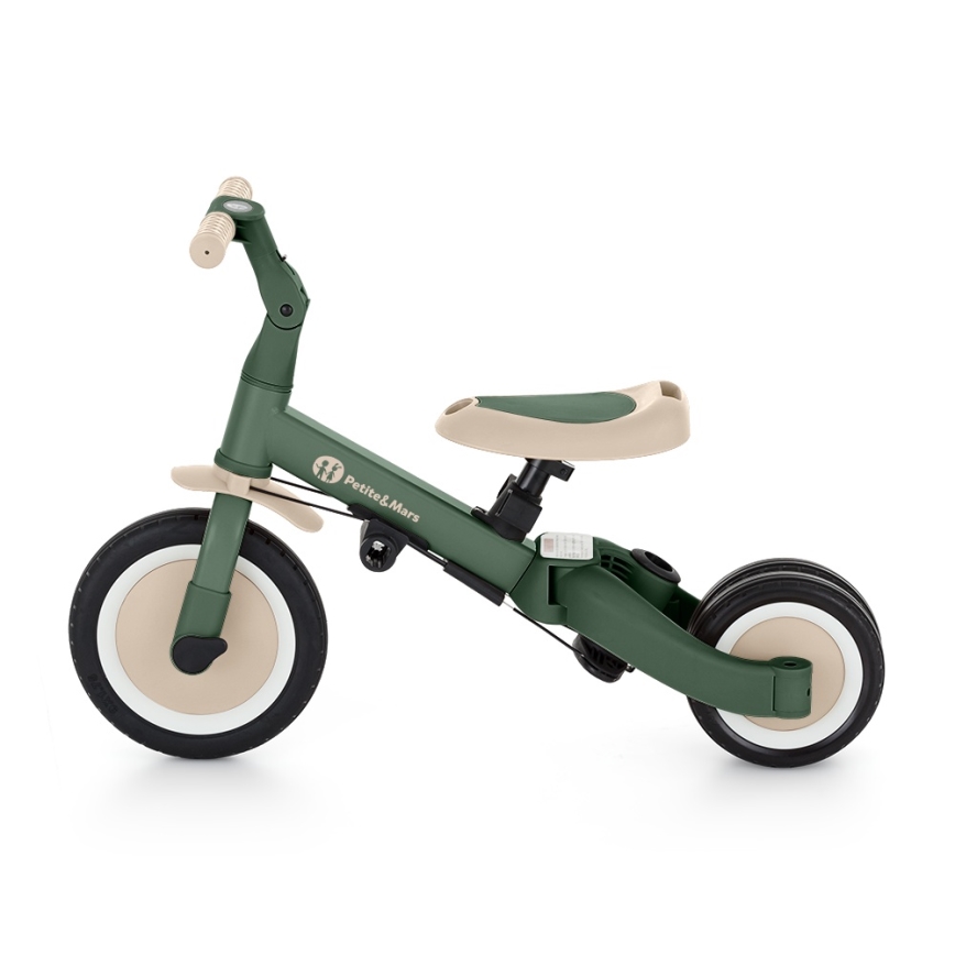 PETITE&MARS - Triciclo 5 in 1 per bambini TURBO PLUS Misty Green