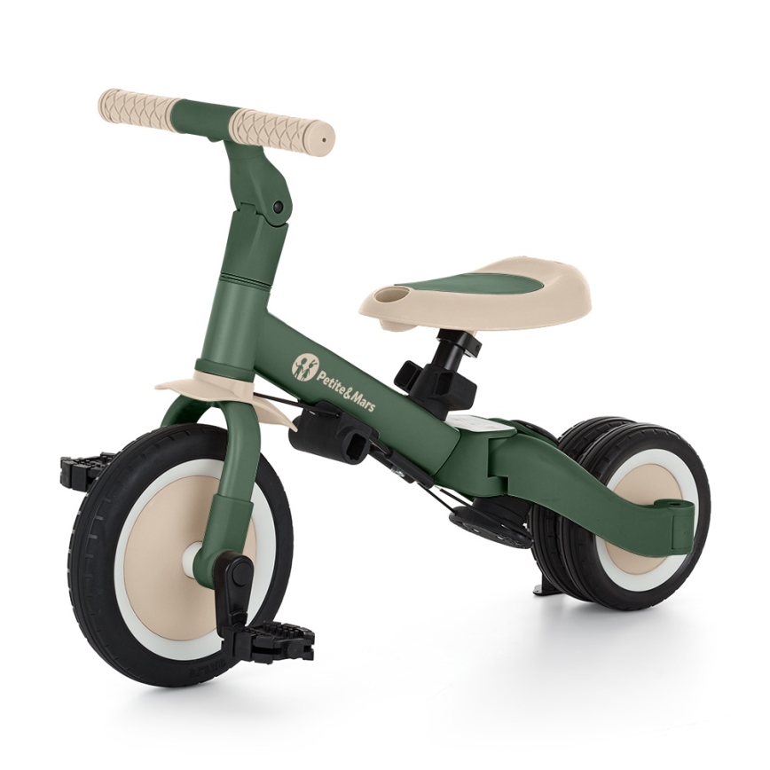 PETITE&MARS - Triciclo 5 in 1 per bambini TURBO PLUS Misty Green
