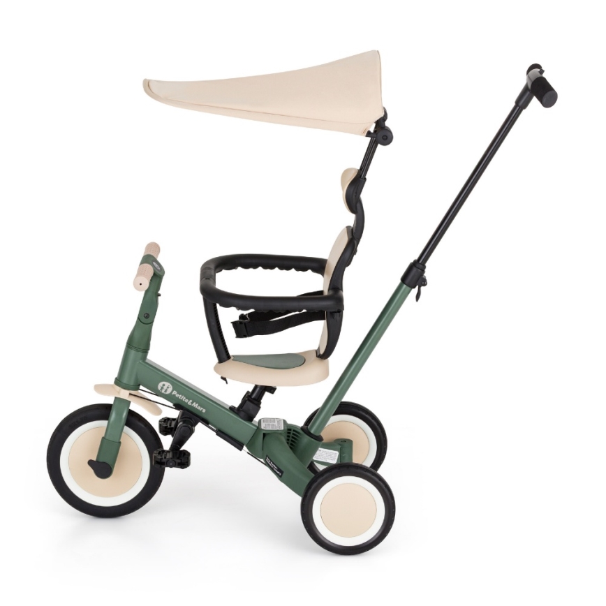 PETITE&MARS - Triciclo 5 in 1 per bambini TURBO PLUS Misty Green