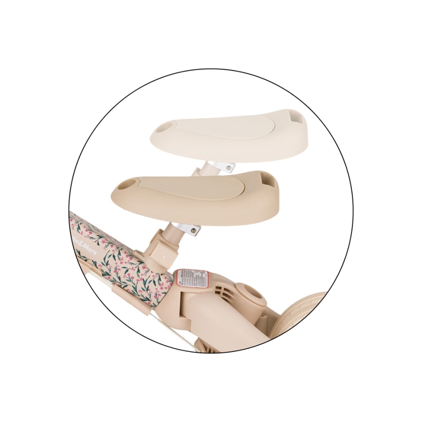 PETITE&MARS - Triciclo per bambini 5 in 1 TURBO LIMITED Prato Rosa