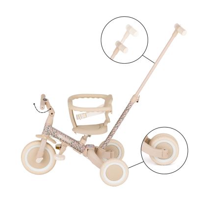 PETITE&MARS - Triciclo per bambini 5 in 1 TURBO LIMITED Prato Rosa
