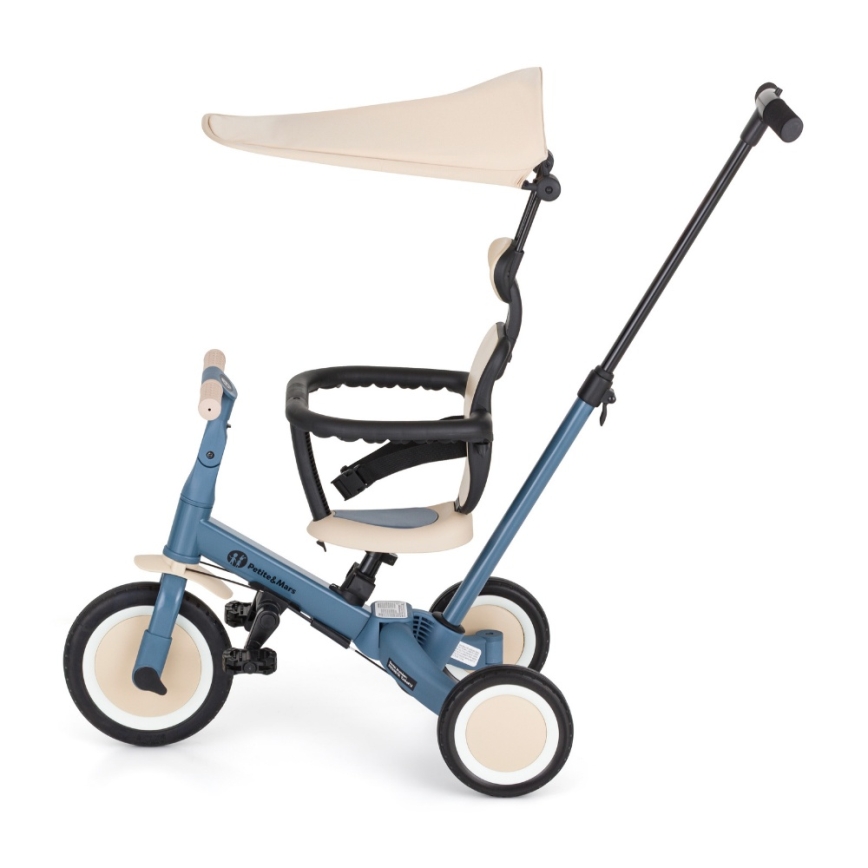 PETITE&MARS - Triciclo per bambini 5 in 1 TURBO PLUS Blu Oceano