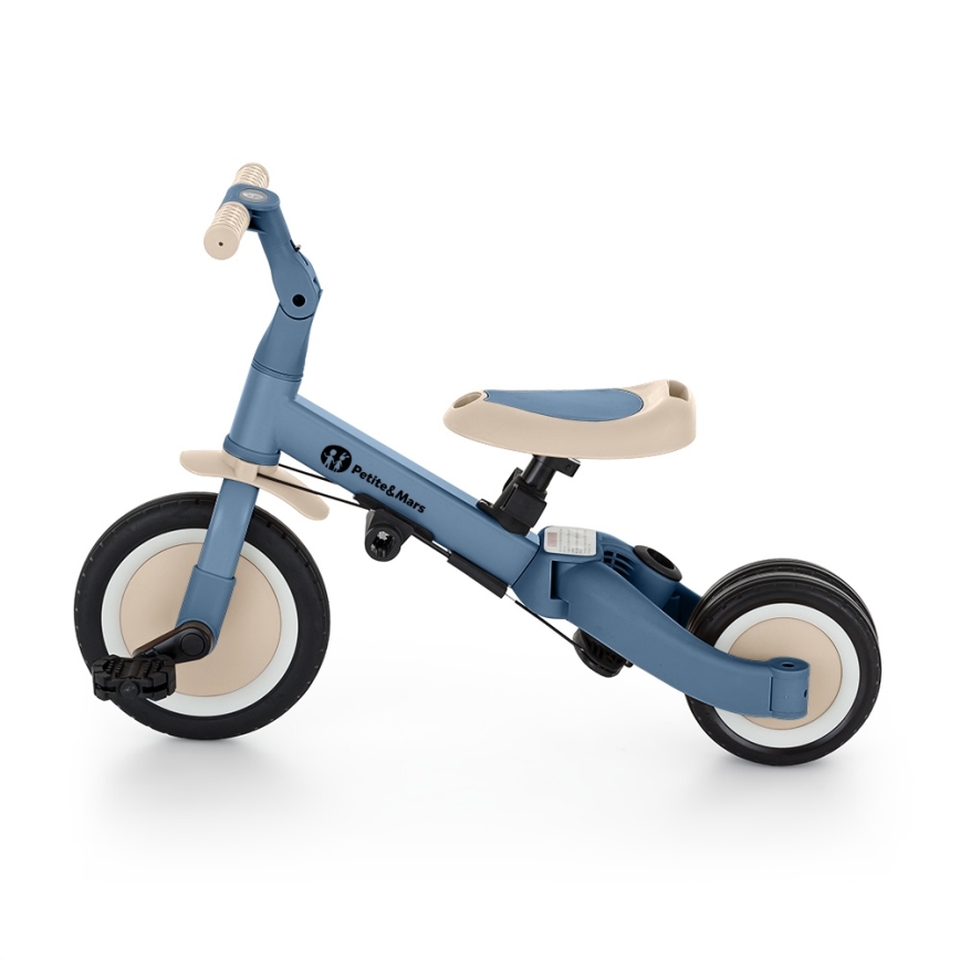 PETITE&MARS - Triciclo per bambini 5 in 1 TURBO PLUS Blu Oceano