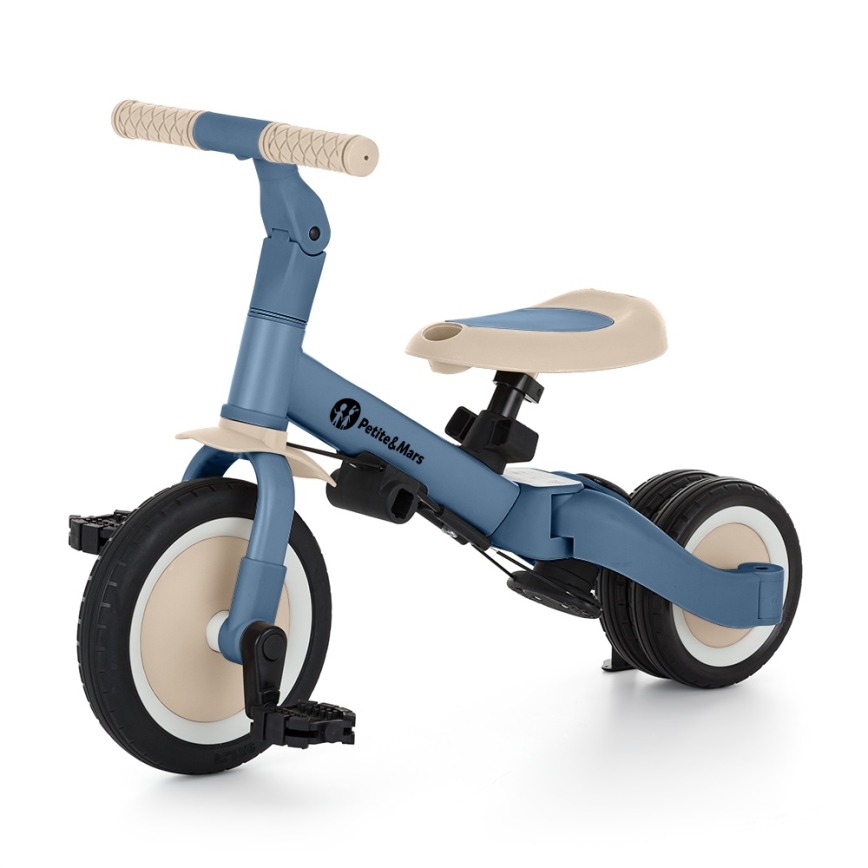 PETITE&MARS - Triciclo per bambini 5 in 1 TURBO PLUS Blu Oceano