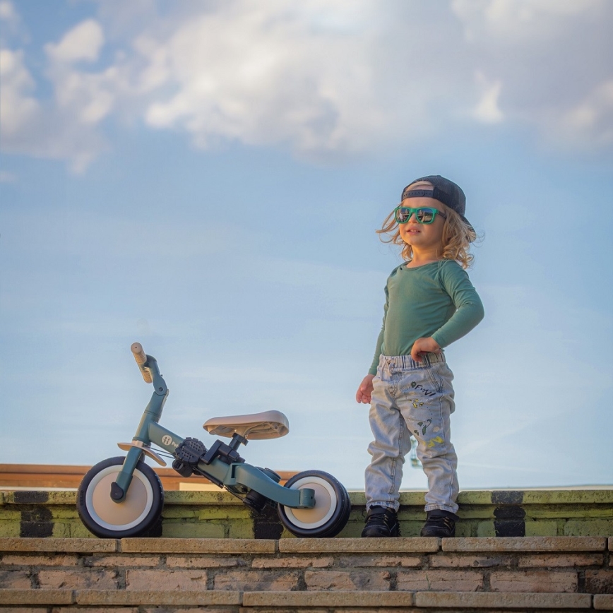 PETITE&MARS - Triciclo per bambini 5 in 1 TURBO PLUS Misty Green
