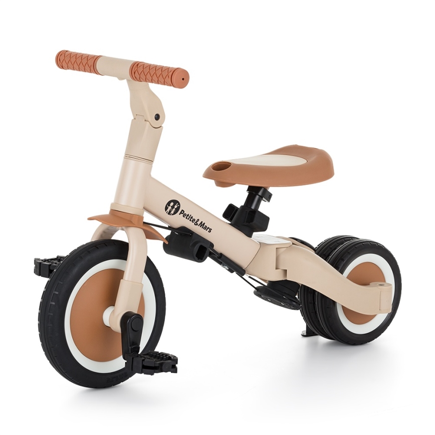 PETITE&MARS - Triciclo per bambini 5 in 1 TURBO PLUS Sabbia del Deserto