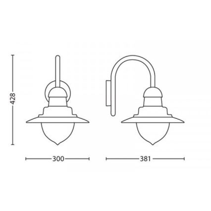 Philips 01652/06/PN - Applique da esterno MYGARDEN RAINDROP 1xE27/53W/230V IP44