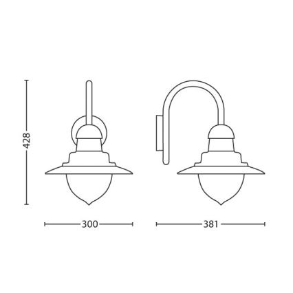 Philips 01652/30/PN - Applique da esterno MYGARDEN RAINDROP 1xE27/60W/230V IP44