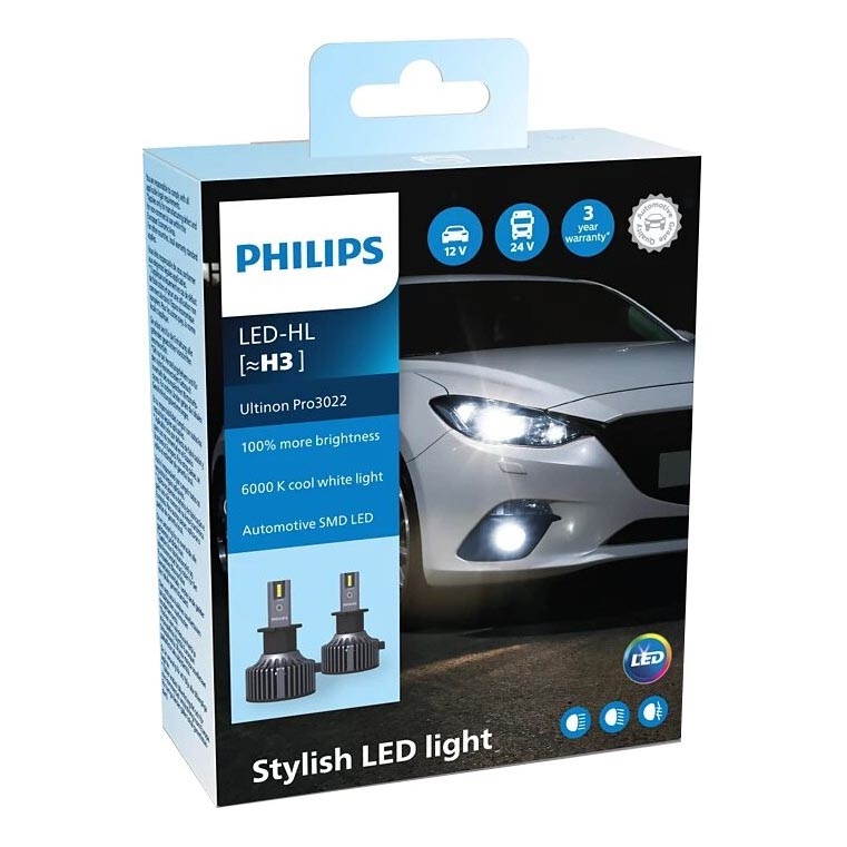 Philips 11336U3022X2 - SET 2x LED Lampadine auto Ultinon Pro3022 H3 PK22s/20W/12/24V 6000K