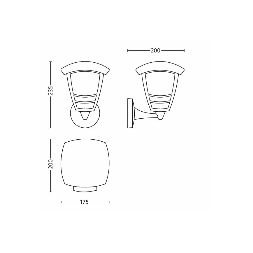 Philips - Applique da esterno E27/60W/230V