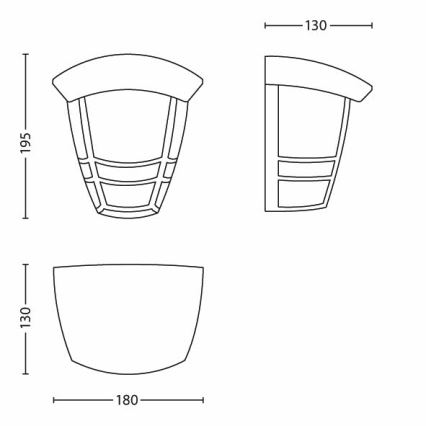 Philips - Applique da esterno 1xE27/60W/230V IP44